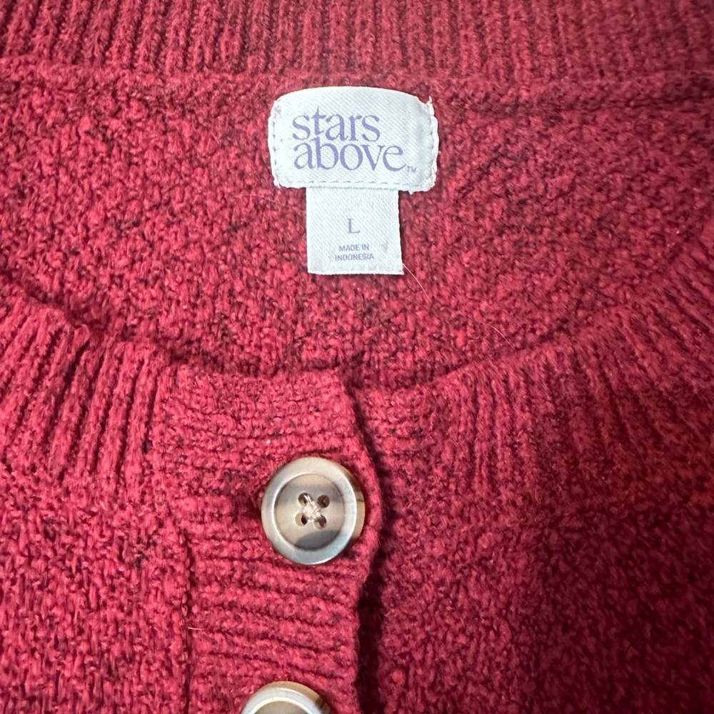maroon Stars Above long sleeve women’s sweater - Picture 4 of 6